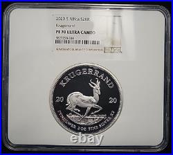 2020 South Africa Proof 2 oz Silver Krugerrand NGC PF70 2KR PR70 with COA
