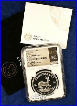 2020 South Africa Proof Silver Krugerrand Coin NGC PF70 UCam First Day Signed