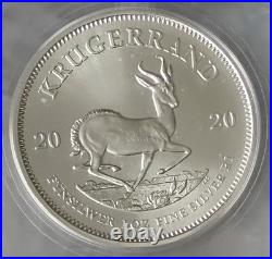 2020 South Africa Silver Krugerrand 1 Oz MS70 ICG 0.999 Fine Bullion Coin #152