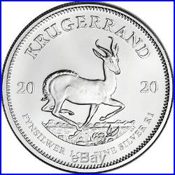 2020 South Africa Silver Krugerrand 1 oz 1 Rand BU Five 5 Coins