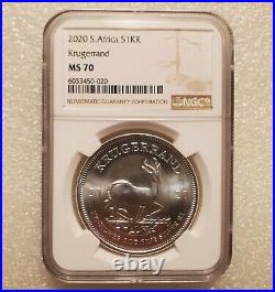 2020 South Africa Silver Krugerrand 1oz NGC MS70
