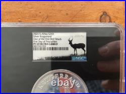 2020 South Africa Silver Krugerrand 2 oz 999 NGC PF69 UCAM