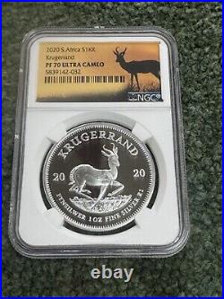 2020 South Africa Silver Krugerrand S1KR NGC PF70 Ultra Cameo