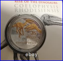 2020 South African Archosauria Dinosaurs Series 1oz Silver Gilded Edition