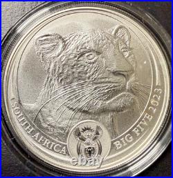 2021-2023 Big Five Series II South Africa 5 Rand 5 1oz Silver Coins Bu Coa Ogp