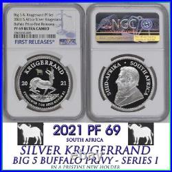 2021 Silver Krugerrand BUFFALO PRIVY NGC PF69 South Africa FIRST RELEASES