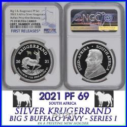 2021 Silver Krugerrand BUFFALO PRIVY NGC PF69 South Africa FIRST RELEASES