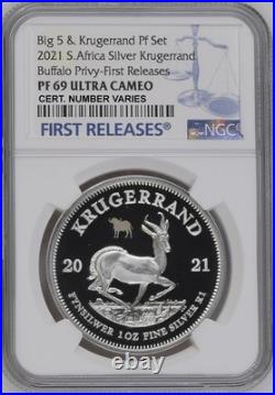 2021 Silver Krugerrand BUFFALO PRIVY NGC PF69 South Africa FIRST RELEASES