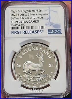 2021 Silver Krugerrand BUFFALO PRIVY NGC PF69 South Africa FIRST RELEASES