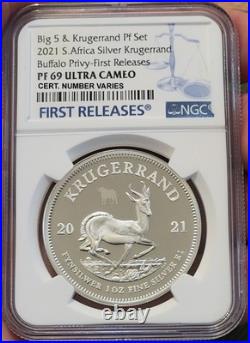 2021 Silver Krugerrand BUFFALO PRIVY NGC PF69 South Africa FIRST RELEASES
