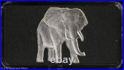 2021 Solomon Islands Animals of Africa 1 oz Silver Elephant Shaped Coin in OGP
