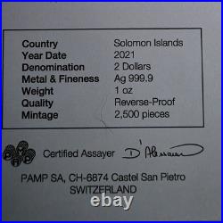 2021 Solomon Islands Animals of Africa 1 oz Silver Elephant Shaped Coin in OGP