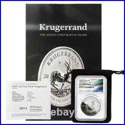 2021 South Africa 1 oz Silver Krugerrand Proof R1 Coin NGC PF70UC FDI South A