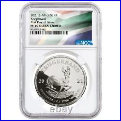 2021 South Africa 1 oz Silver Krugerrand Proof R1 Coin NGC PF70UC FDI South A