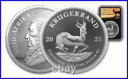 2021 South Africa 1 oz Silver Krugerrand Proof R1 Coin NGC PF70 UC FR BLACK CORE