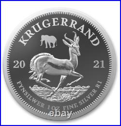 2021 South Africa 1-oz Silver Krugerrand Proof withBig 5 Elephant Privy Mark NGC P