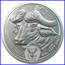 2021 South Africa 5 Rand Big 5 Buffalo 1 oz 999 Silver Coin NGC MS 70
