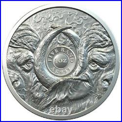 2021 South Africa 5 Rand Big 5 Buffalo 1 oz 999 Silver Coin NGC MS 70