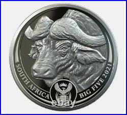 2021 South Africa Big 5 BIG FIVE Buffalo 1 oz Silver Proof R5 Coin 3000 MINTED