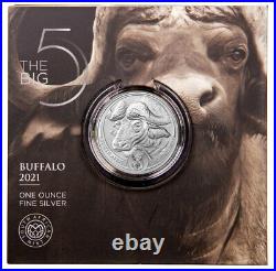 2021 South Africa Big 5 Buffalo 1 oz. 999 Silver Coin Only 15,000 Minted