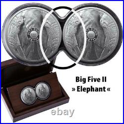 2021 South Africa Big 5 Elephant 2 x 1oz Silver Double Proof Set