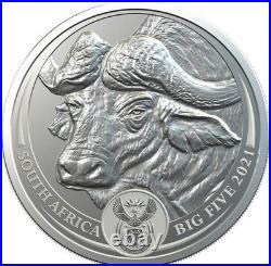 2021 South Africa Big Five (5) Buffalo 1 oz BU Silver Coin - in blister pack