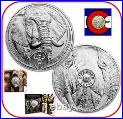 2021 South Africa Big Five (5) Elephant 1 oz BU Silver Coin - in blister pack