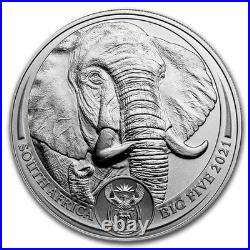 2021 South Africa Big Five (5) Elephant 1 oz BU Silver Coin - in blister pack