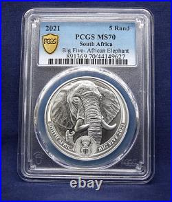 2021 South Africa Big Five Elephant Pcgs Ms70 Series 2