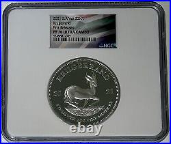 2021 South Africa Krugerrand 2 oz Silver Coin NGC PF70 First Releases COA WithOGP