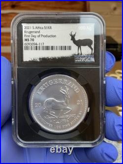 2021 South Africa S1KR KRUGERRAND FIRST DAY OF PRODUCTION MS70 NGC