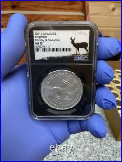 2021 South Africa S1KR KRUGERRAND FIRST DAY OF PRODUCTION MS70 NGC