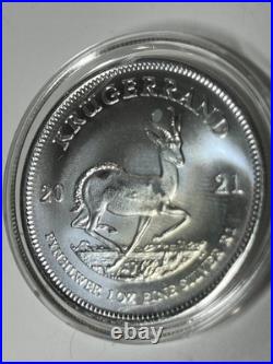 2021 South Africa Silver Krugerrand 1 oz. 999 Fine Silver Coin Capsule