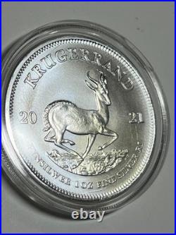 2021 South Africa Silver Krugerrand 1 oz. 999 Fine Silver Coin Capsule