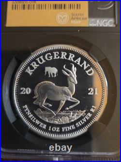 2021 South Africa Silver Krugerrand Proof Elephant Privy FDOI PF70