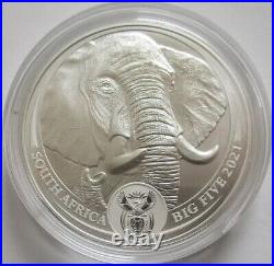 2021 South Africa The Big Five (5) ELEPHANT 1 oz Silver Coin in Blister Pack