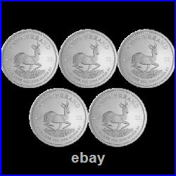 2021 South African Silver Krugerrand 1 oz Coin Lot of 5