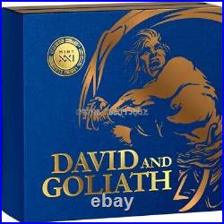 2022 David and Goliath 2 oz silver coin Ghana 2022