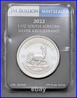 2022 MINTSEALED 1 OZ SOUTH AFRICAN. 999 Fine SILVER KRUGERRAND BU MintDirect