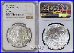 2022 SOUTH AFRICA BIG FIVE Series ll-Lion 1 OZ SILVER COIN NGC MS69