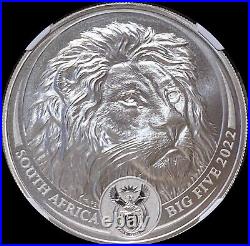 2022 SOUTH AFRICA BIG FIVE Series ll-Lion 1 OZ SILVER COIN NGC MS69