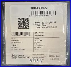 2022 S AFRICA BIG FIVE LION 1oz SILVER COIN SEALED MINT SERIAL RARE 15K