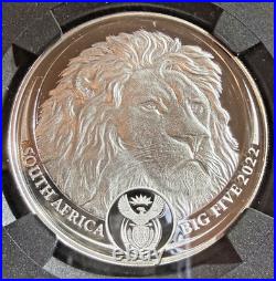 2022 S. Africa Big 5 Series II Lion First Releases NGC PF 70 Ultra Cameo FDOI