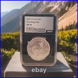 2022 South Africa 1 oz Silver Krugerrand NGC MS70 Perfect Coin