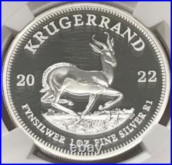2022 South Africa 1oz. 999 Silver Krugerrand NGC PF70 Ultra Cameo with COA