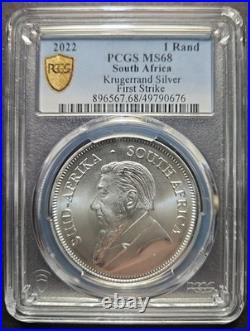 2022 South Africa 1oz. Silver Krugerrand PCGS MS68 First Strike 1 of 6 Pop