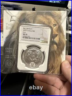 2022 South Africa 5 Rand Big 5 Lion 1 oz Silver Coin Series II- NGC MS 70