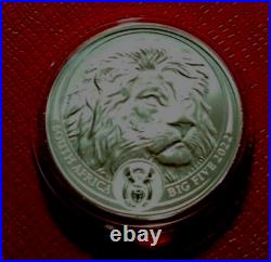 2022 South Africa 5 Rand Big Five-Lion Coin 1 Troy oz. 999 Silver-15,000 Minted