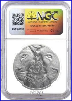 2022 South Africa Big5 II LION 1oz Silver Coin NGC MS 70 Black Core 3k MINT