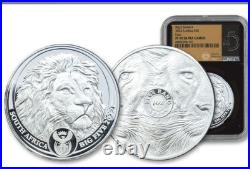 2022 South Africa Big5 II LION 1oz Silver Coin NGC MS 70 Black Core 3k MINT